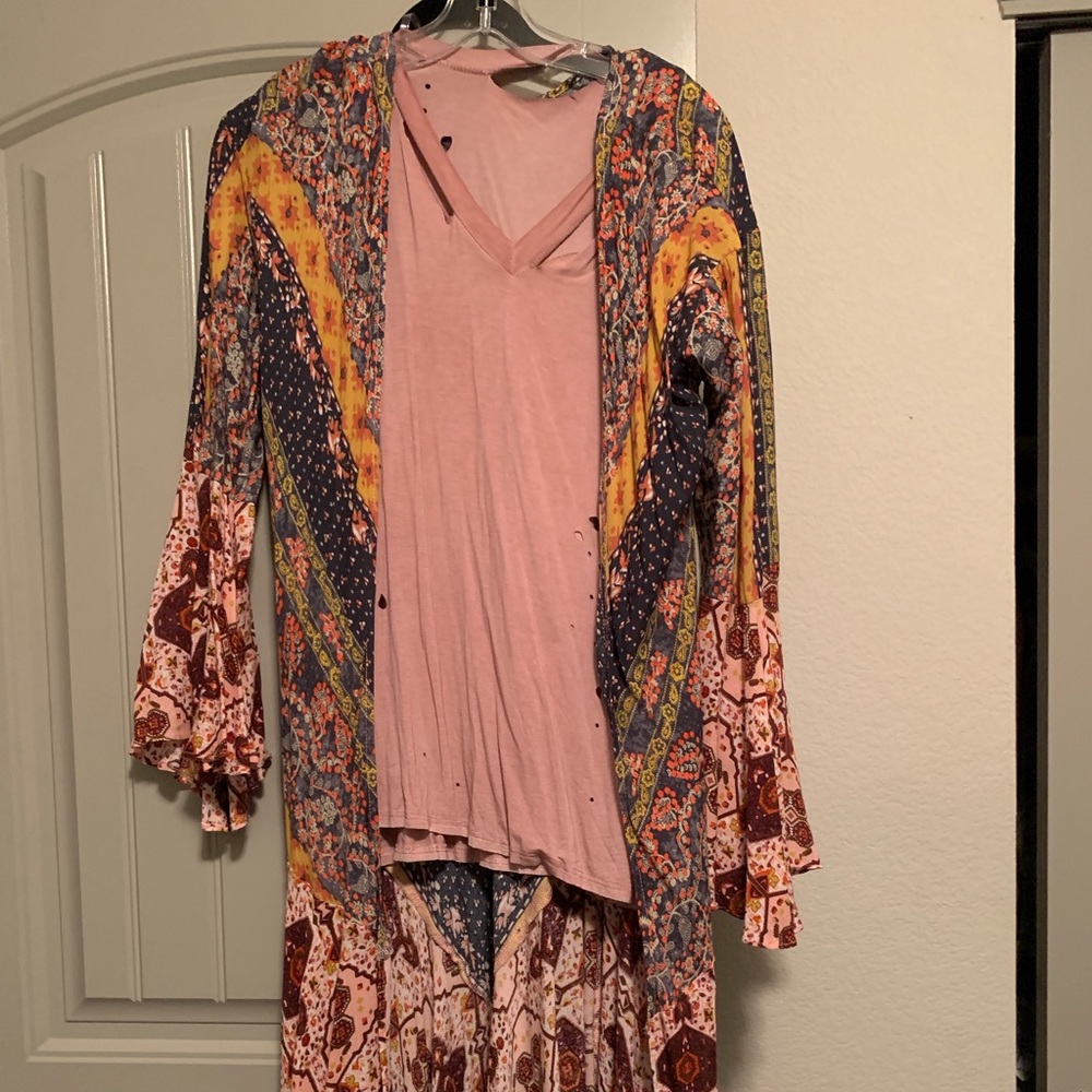 Long kimono with tank